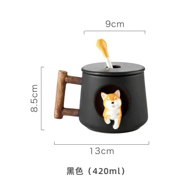 INS Shiba Inu Akita DOG 420ML COFFEE TEA MUGS TEA CUP NORTH EUROPE STYLE FASHION DESIGN