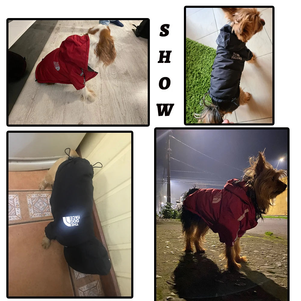 the REFLECTIVE ROVER JACKET - Reflective Pet Clothes, Autumn/Winter Pet Dog Waterproof Warm Coat, Cotton Hooded Jacket, The Dog Face Small Dog Clothes