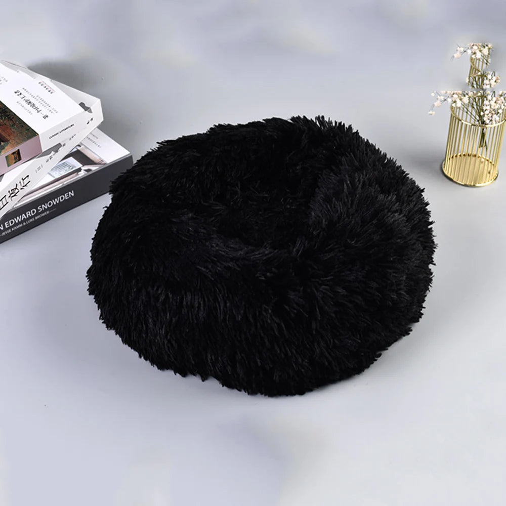 Super Soft Pet Bed Kennel Dog Round Cat Winter Warm Sleeping Bag Long Plush Large Puppy Cushion
