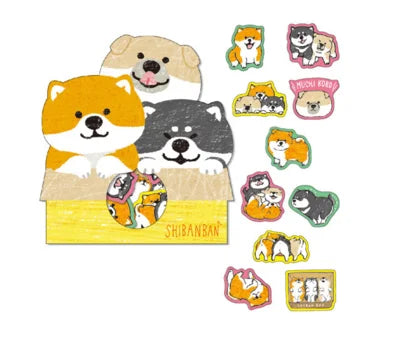 30pcs/pack Cute Dog Shiba Inu Akita Husky Label Stickers Decorative Stationery Stickers Scrapbooking DIY Diary Album Stick Label