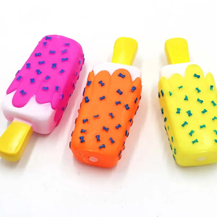 ScoopSqueak Chew™ | Ice Cream Rubber Squeaky Dog Toy | Dog Paw Clothing