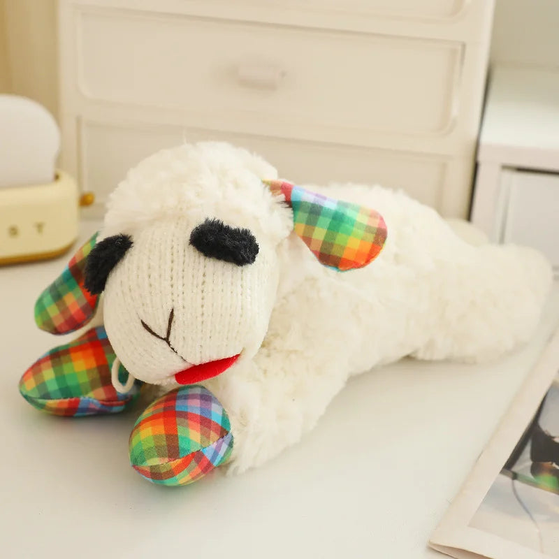 Plush Dog Toys With Squeaky Lamb Anime Lying Sheep Alpaca Plush Stuffed Interactive Toys For Dog Pet Toy Supplies