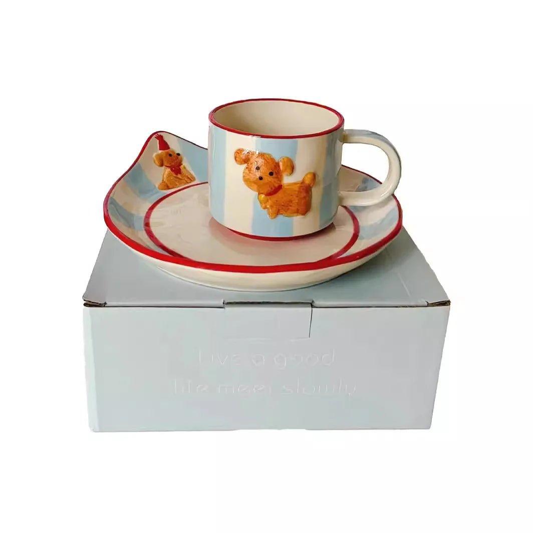 the PAWPAINTED PUP MUG - Mug Designer Hand-Painted Birthday Dog Ceramic Coffee Mug Set, High Appearance Level Cup, Christmas Gift/Birthday