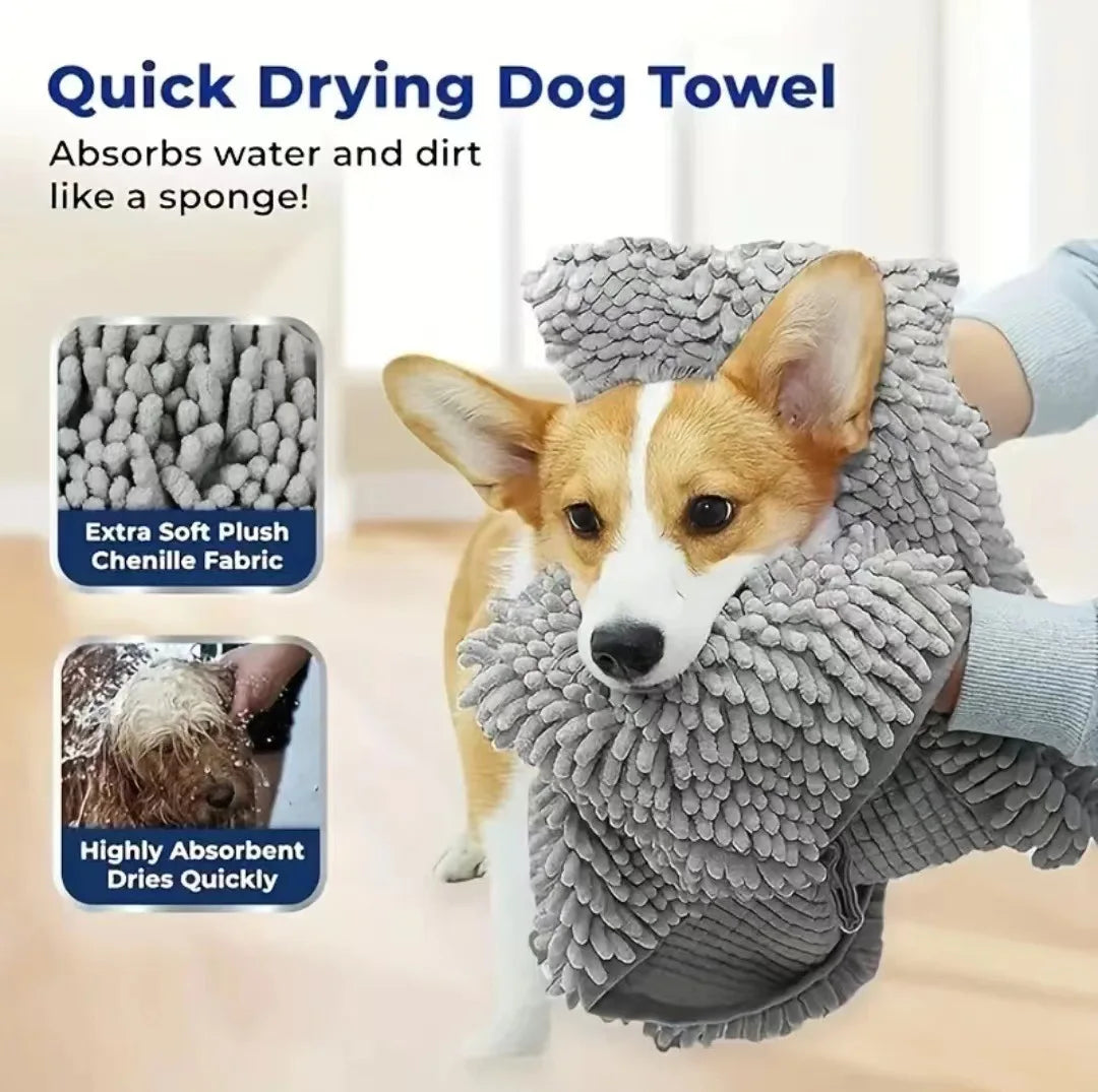 the FURSWIFT MICROFIBER TOWEL - Super Absorbent Microfiber Dog Towel, Quick Drying Pet Grooming Towel for Bathing Dogs and Cats, Soft Bath Supplies