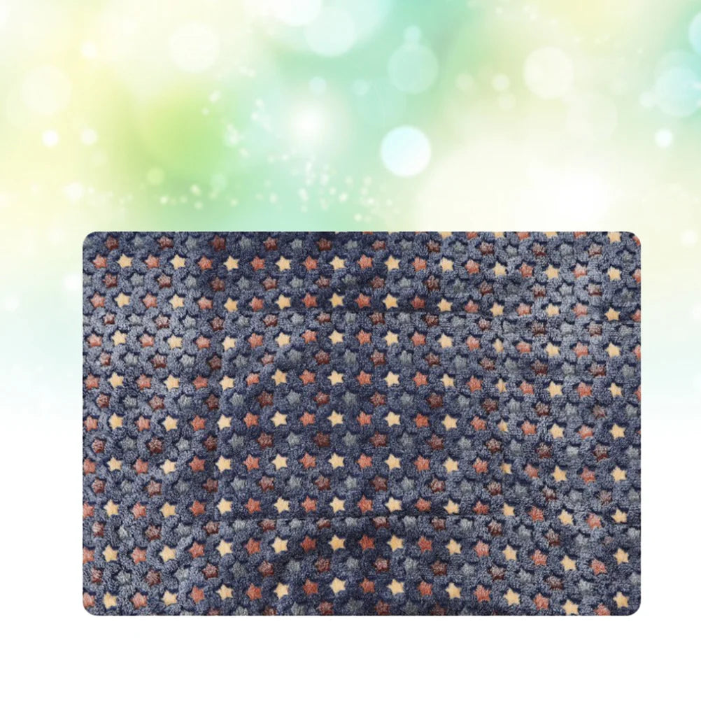 Pets Blanket Dog Warm Thicken Double-Side Flannel Pad Star Pattern Blue Xl Winter Cushion Pets Blanket Pet Winter Cushion