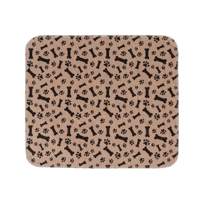 Waterproof Dog Pet Diaper Mat Reusable 3 Layer Absorbent Dog Bed Cat Diaper Pad Bone Paw Print Seat Cover Mat for Sofa Bed Floor