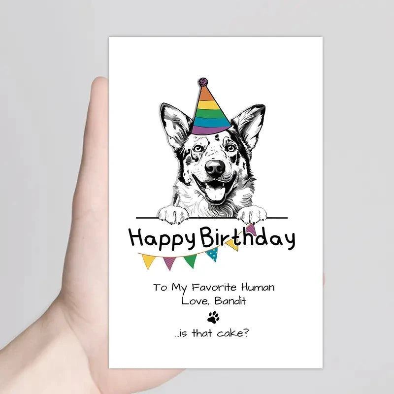 1pc, Birthday Cards, Australian Bulldog Birthday Cards, personalized cards, dog lovers, to the husband, to the wife, flags.