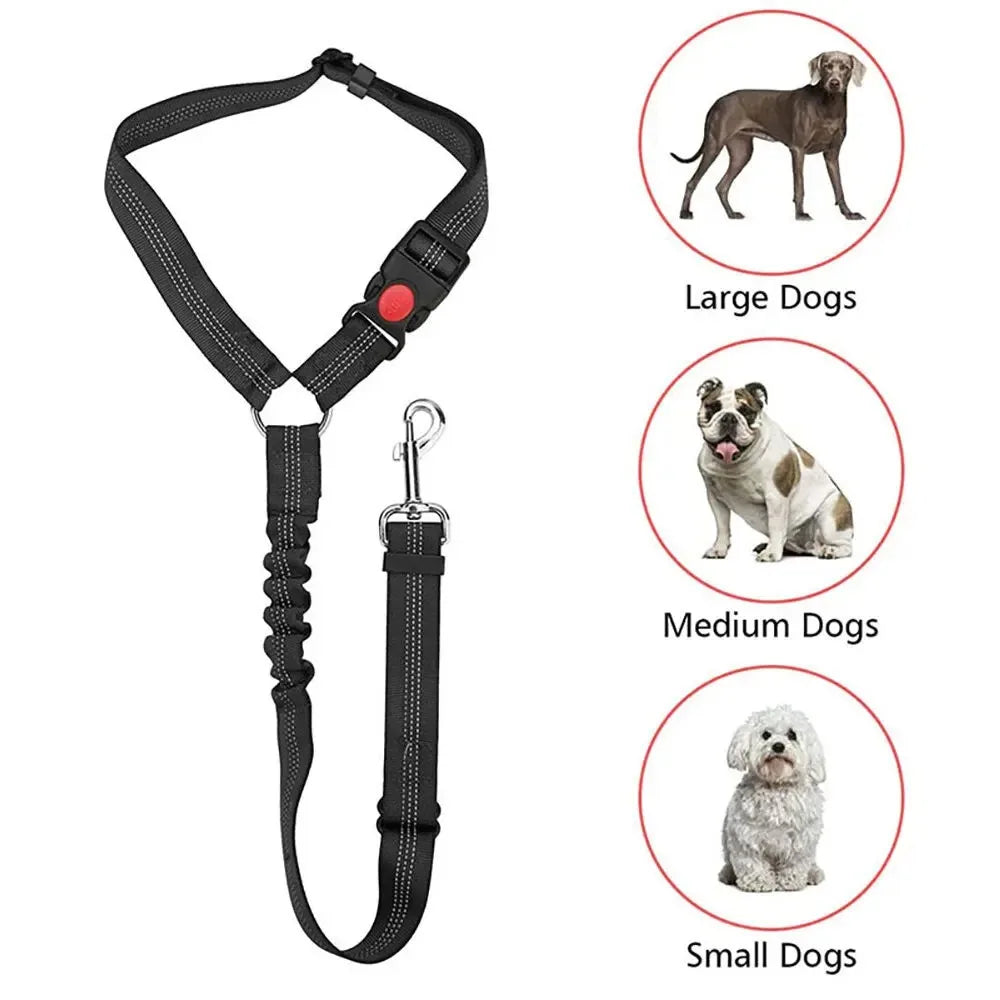 Reflective 2 In 1 Pet Car Backseat Belt Durable Nylon Safety Adjustable Dog Leash for Small Large Dogs Fashion Pet Car Supplies