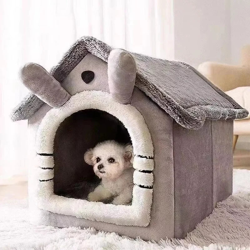 the FUZZY WUZZY DOGHOUSE - Foldable Pet House, Removable Washable Dog/Cat House, Puppy/Kitty Cave Sofa, Four Seasons Pet Supplies for Small/Medium/Large Pets