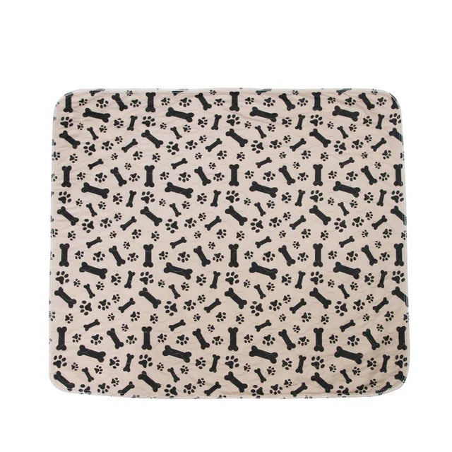 ZK20 Reusable Pet Urine Pad Washable Dog Cat Diaper Mat 3 Layer Absorbent Dogs Diapers Pads Bone Paw Print For Sofa Bed Floor