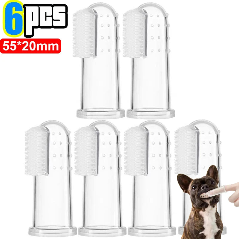the SMILECUFF FINGER BRUSHES - Silicone Soft Pet Finger Cuff Toothbrushes, Dog Brush - Bad Breath, Tartar Teeth, Care Tool, Cat/Dog Cleaning Scrub, Silica Gel Pet Supplies