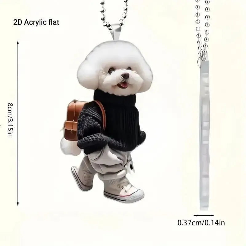 New 2D Acrylic Dog Keychain, Cute And Cool Bag, Car Rearview Mirror Pendant, Pet Hospital, And Exquisite Little Gift For Parties