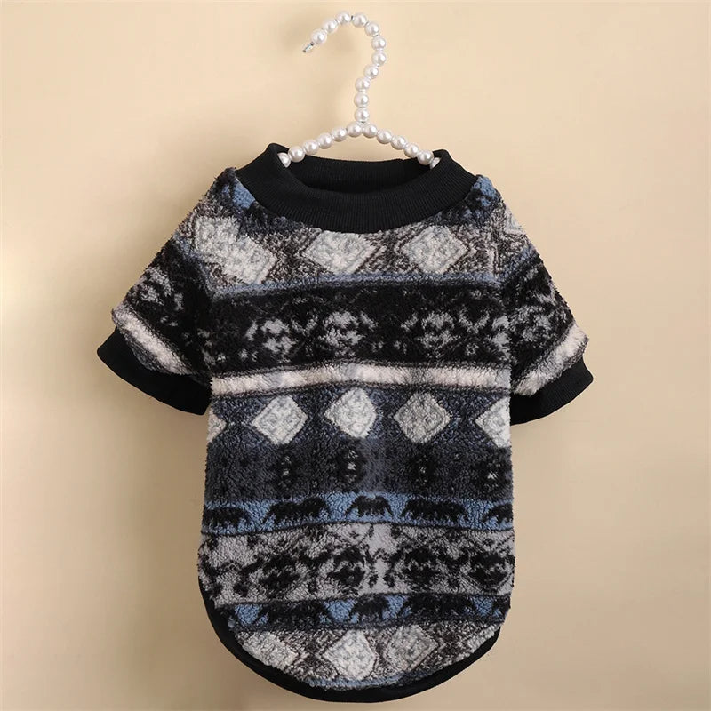 National Style Puppy Dog Hoodie Sweater Winter Warm Pet Clothes for Small Dogs Schnauzer Poodle Pug Pullovers mascotas Clothing