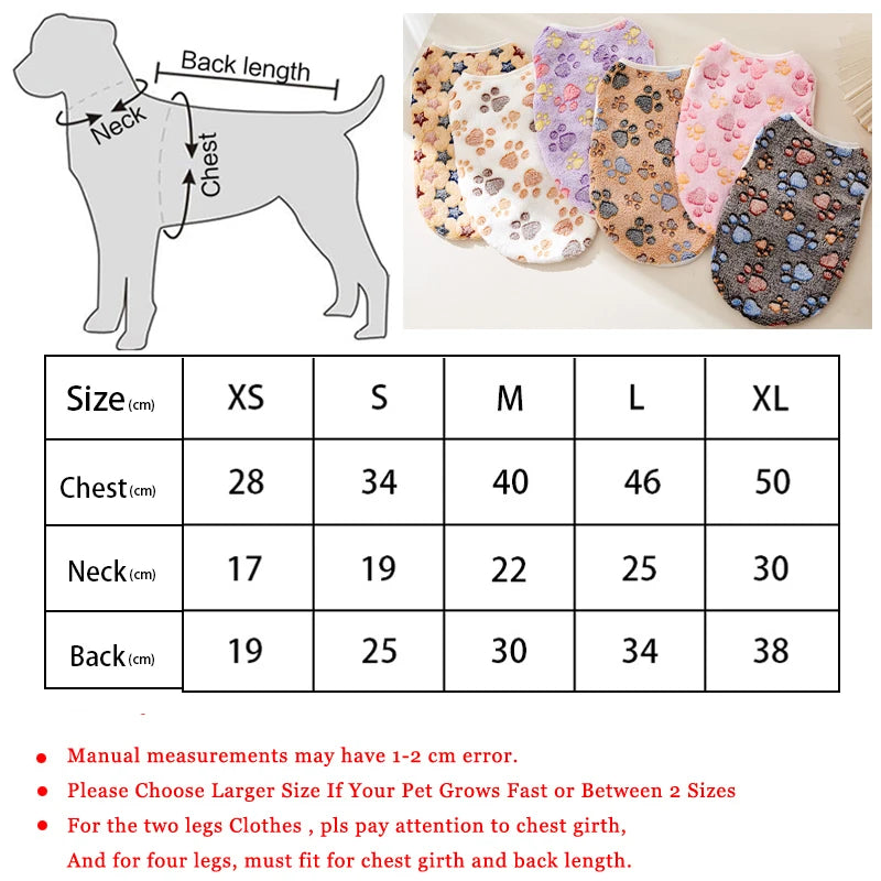 PawPrint Flannel Vest™ Warm Dog Shirt | Dog Paw Clothing™