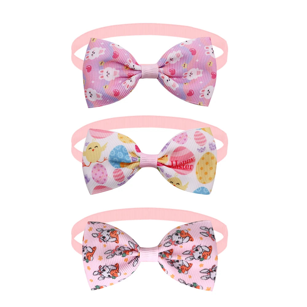 the EASTER BOWTIE - 50/100PCS Dog Easter Bow Tie, Small Dog Bow Tie, Rabbit Easter Eggs Pet Dog/Cat/Puppy Bowties, Collar Cute Holiday Pet Supplies