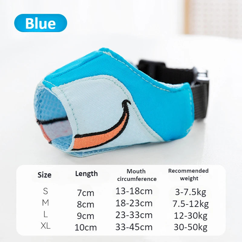 Dog Muzzles for Small To Large Dog Anti Barking Adjustable Muzzle Breathable Gentle Cloth Dog Muzzle Cute Funny Dog Muzzles