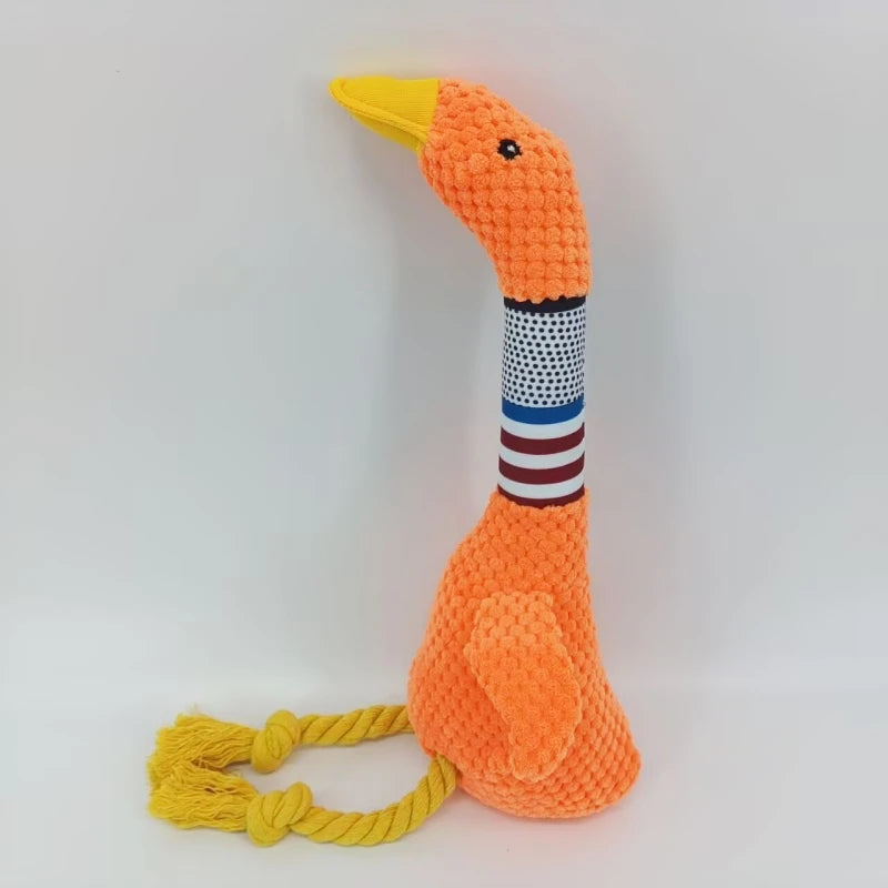 DucklingDream Toy™ | Plush Goose Squeaky Dog Toy with Long Neck | Dog Paw Clothing