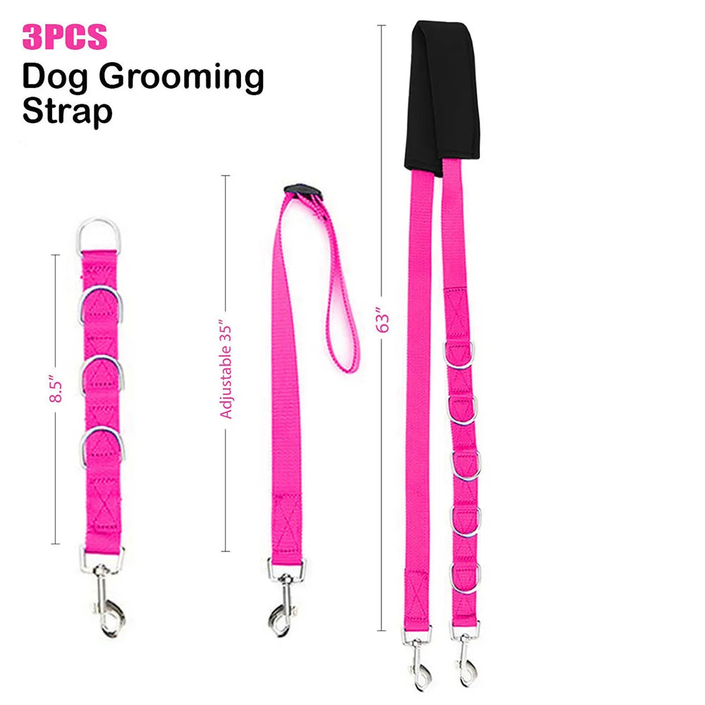 the GROOMGRIP BELLY STRAP - Grooming Belly Strap Pet Supplies Adjustable Dog D-Rings Bathing Band Free Size Pet Traction Belt Dog Collar Dog Harness 3Pcs