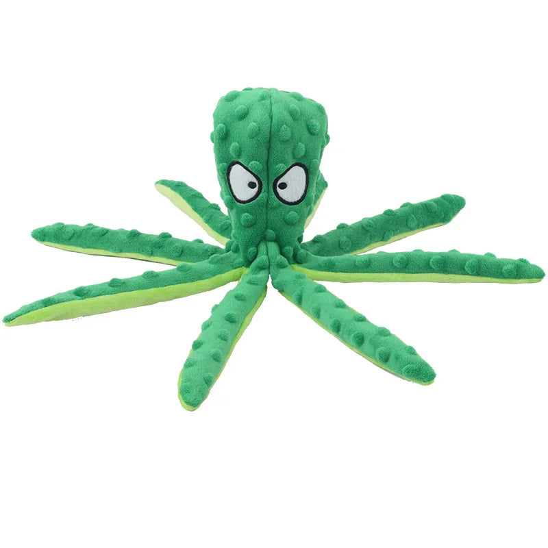 OctoChew Champion™ | Bite-Resistant Plush Octopus Dog Toy with Squeaker | Dog Paw Clothing