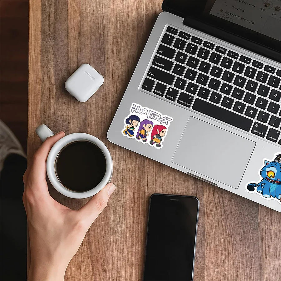 60pcs/Set Demon Hunters Stickers KPop Demon Hunters DIY Stickers Scrapbooking Phone Luggage Skateboard Waterproof Decals