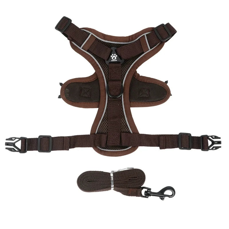 the NOPULL PRO HARNESS SET - No Pull Dog Harness and Leash Set Adjustable Pet Harness Vest for Small Dogs Cats Reflective Dog Chest Strap Lead Walking