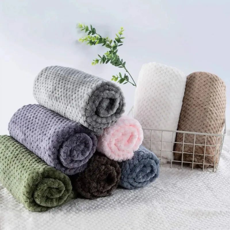 the PAWSNUGGLE FLEECE MAT - Warm Soft Fuzzy Blankets for Puppy Small/Medium/Large Dogs, Fleece Kitten/Cats Plush Throws for Bed/Couch/Sofa, Blanket Supply