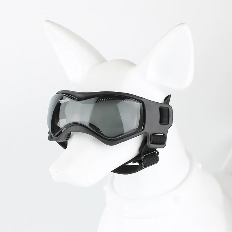 the BRIGHTEYES DOG GOGGLES - Dog Sunglasses, Soft Adjustable UV Protection Pet Goggles, Easy Wear Puppy Glasses for Small/Medium Breed Outdoor Riding/Driving