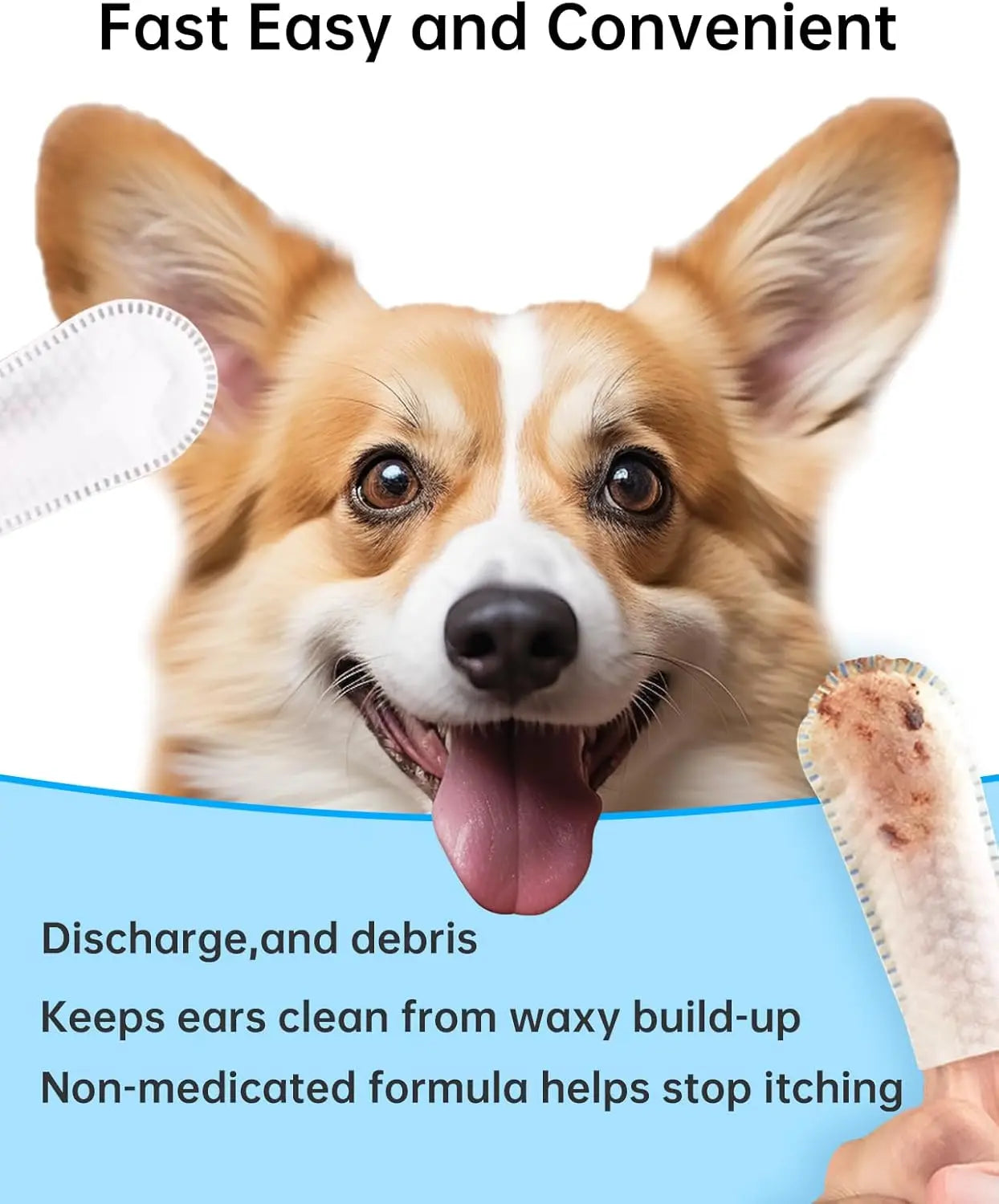 Teeth Cleaning Wipes for Dogs & Cats, Reduces Plaque & Freshens Breath Finger Wipes, Disposable Gentle Cleaning & Gum Care Pet W