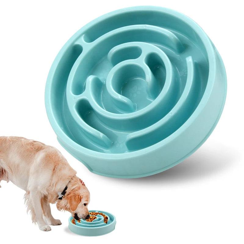 Pet Dog Slow Feeder Bowl PP Plastic Non Slip Puzzle Bowl Anti-Gulping Pet Cat Slower Food Feeding Dishes Puppy Bowl Dog Supplies
