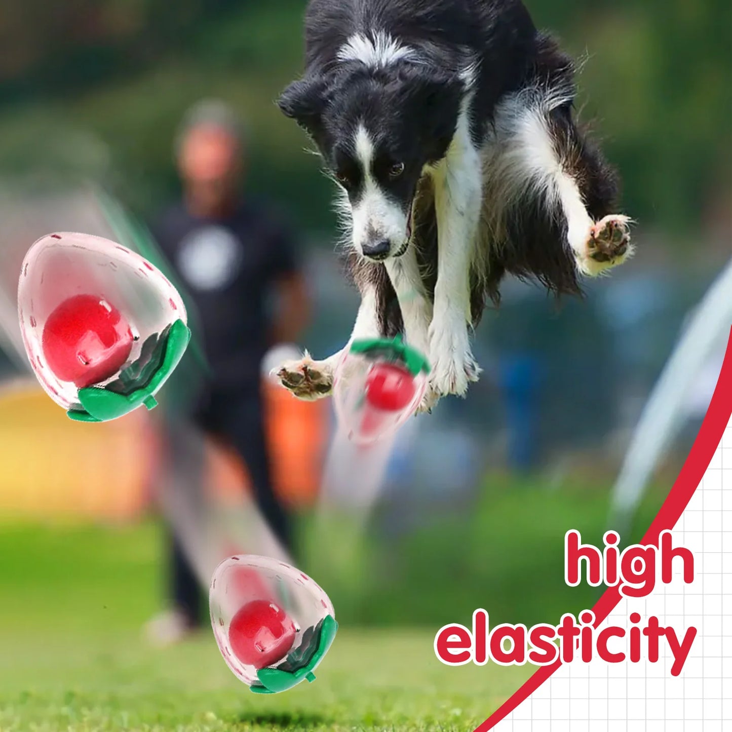 Cute rubber strawberry toy that makes squeaking sounds when squeezed by pet dogs, accompanying small and medium-sized dogs