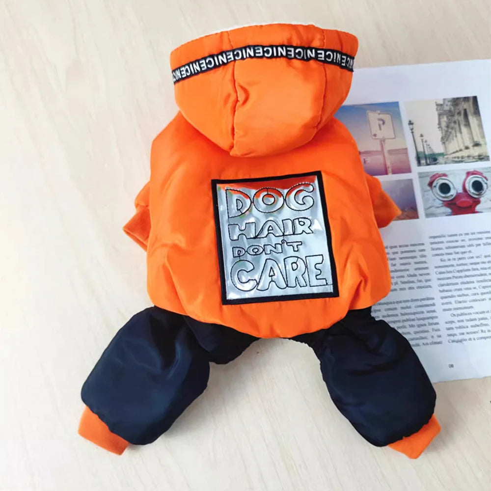 the ARTICSPARK SNOW JACKET - Winter Snow Coat for Small Dogs, Warm Thickening Dog Jacket, Windproof Coat Outfit, Puppy Clothing, Silver Sticker, Overall for Dogs