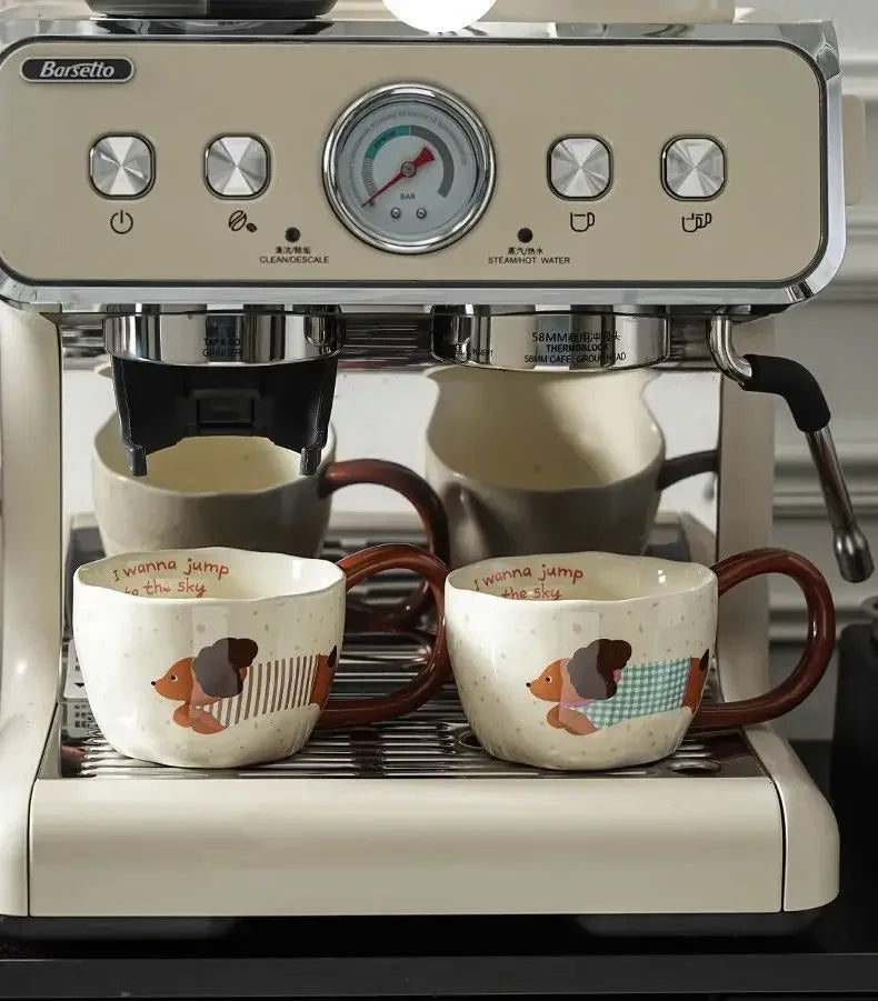 the PAWPUPPY DREAM MUG - Sausage Puppy Breakfast Cute Ceramic Mug, Creative Home Water Cup, High Aesthetic, Office Coffee Cup, Milk/Coffee Household Cup