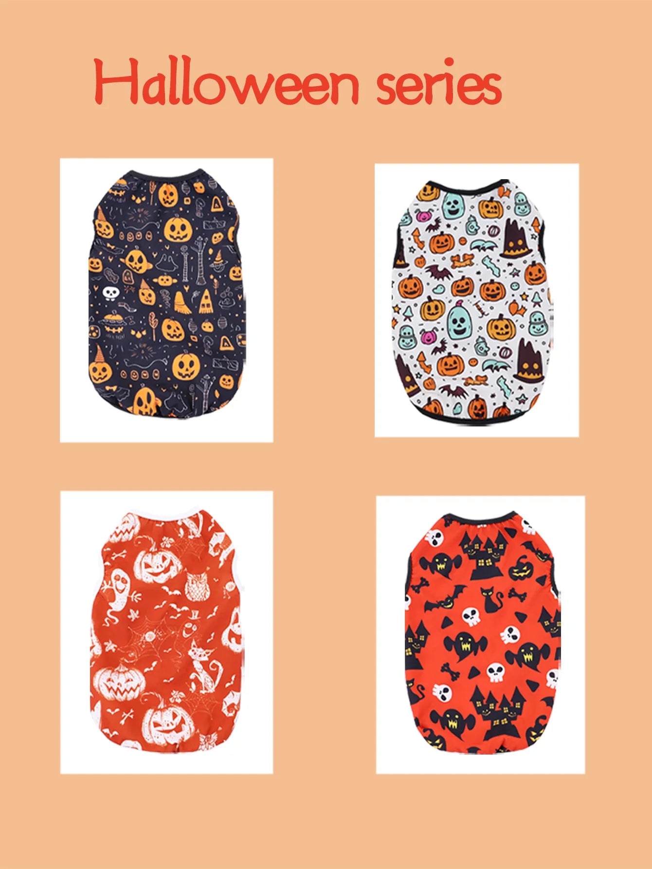 the PAWBOO HALLOWEEN VEST - 1 PC Halloween Pet Vest, Halloween Night Theme Sleeveless Printed T-Shirt, Cat & Dog Parties Style, Multiple Sizes Available