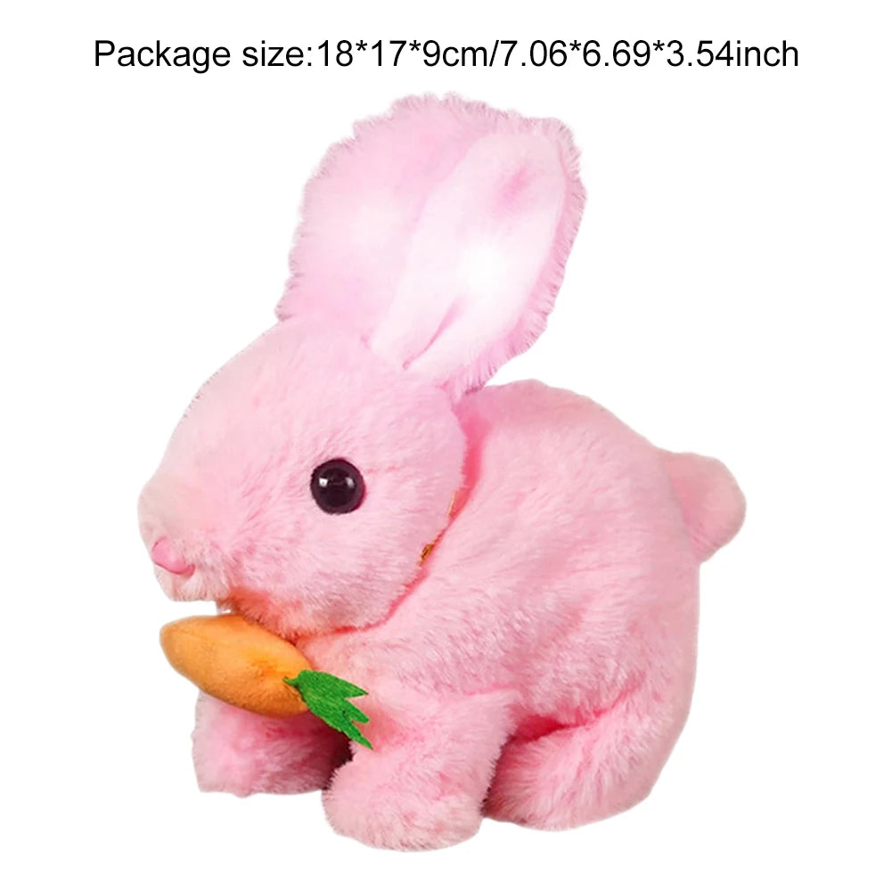 New Simulation Electric Rabbit Pet Toys Cute Electric Rabbit Interactive Toys Gift for Toddlers Birthday Plush Carrot Bunny Toys