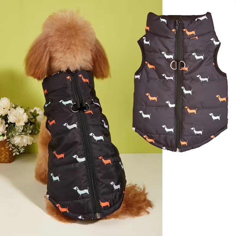 Pet Dog Jacket Warm Vest Winter Coat with Leash Hook for Small Dogs Teddy Pomeranian