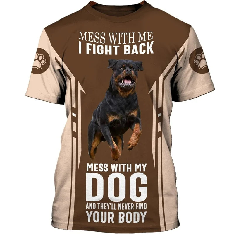 the BADASS DAWGS - Pitbull & Rottweiler 3D Graphic T-Shirts for Men