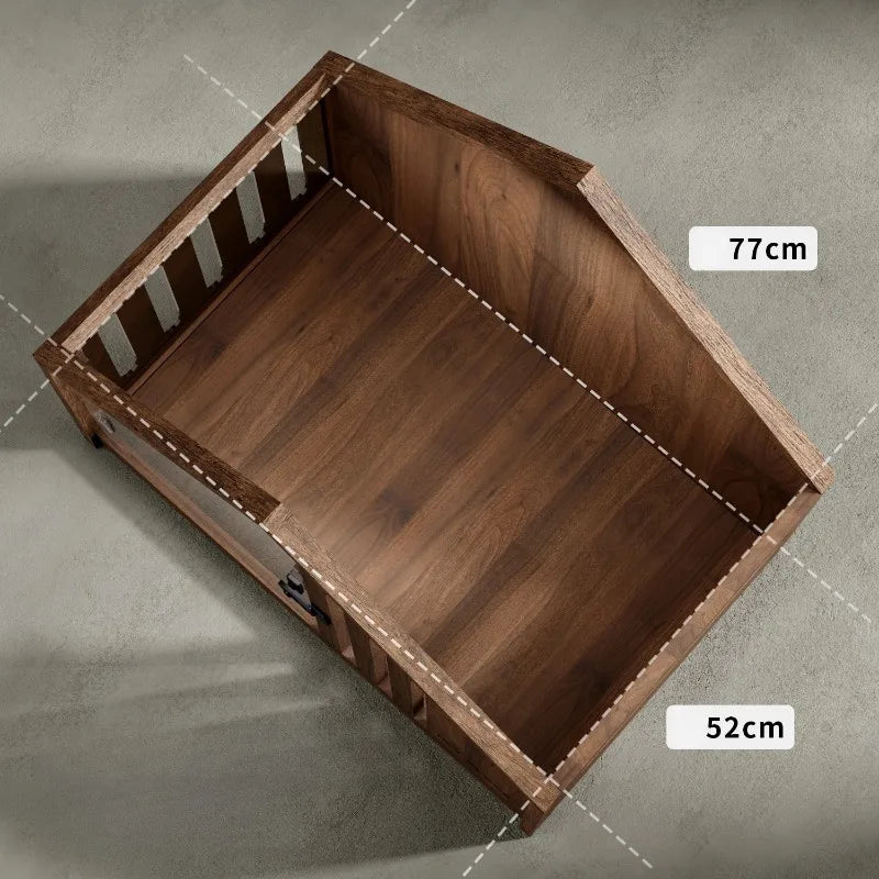 the RETRO DOGGY - Solid Wood Dog Bed with Dog Toilet, Luxury Toilet House Break Semi-Enclosed Breathable Puppy Beds, Easy Clean Indoor Dogs Kennel