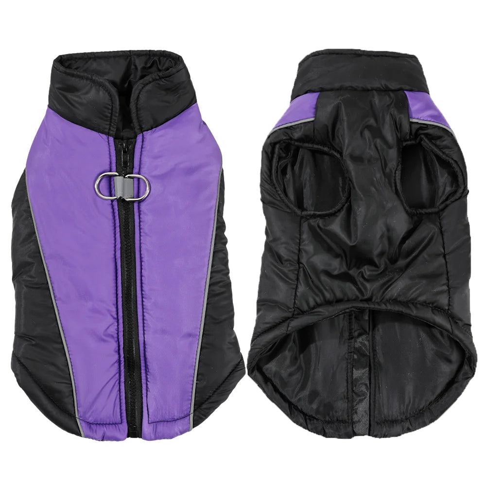 Reflective Dog Clothes For Winter Warm Puppy Vest Coat With D-ring Outdoor Waterproof Pet Jacket For Small Medium Dogs Yorkshire