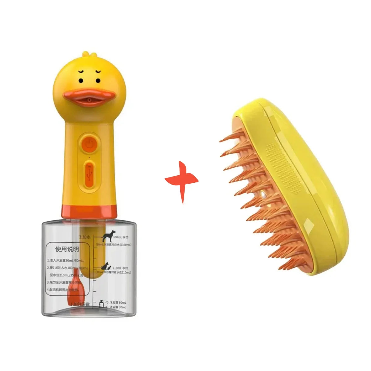 the BUBBLEDUCK FOAM MACHINE - Yellow Duck Electric Foam Machine, Handhold Automatic Soap Dispenser, Foam Machine Launcher for Cat & Dog Bathing, Pet Accessories