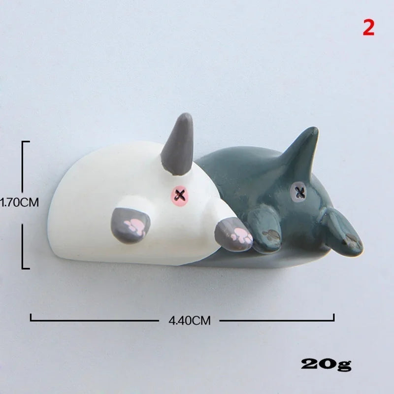 Cute Cartoon Dog Cat Ass Style Refrigerator Sticker Key Holder Creative Magnetic Message Wall Tile Stickers Magnet Cute Cartoon