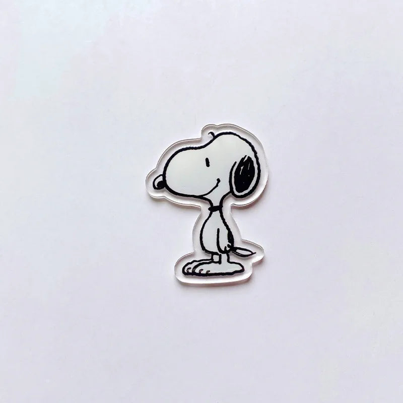 9 Pcs Snoopy Cool Cartoon Acrylic Pin Set Cute Dog Brooch Peanuts Gift for Students Fans Collectors Fashion Bag Accessory