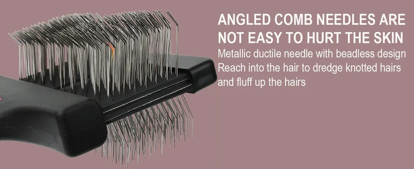 Double Sided Pet Brush Dog Cat Hair Fur Bristle Grooming Shedding Cleaning Massage Comb Styling Tool Dog Brush Comb Pet Supplies