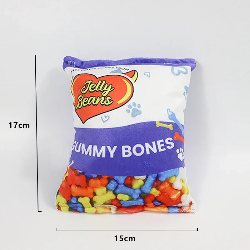 CandyChomp Plush™ | Funny Candy-Shaped Squeaky Dog Toy | Dog Paw Clothing