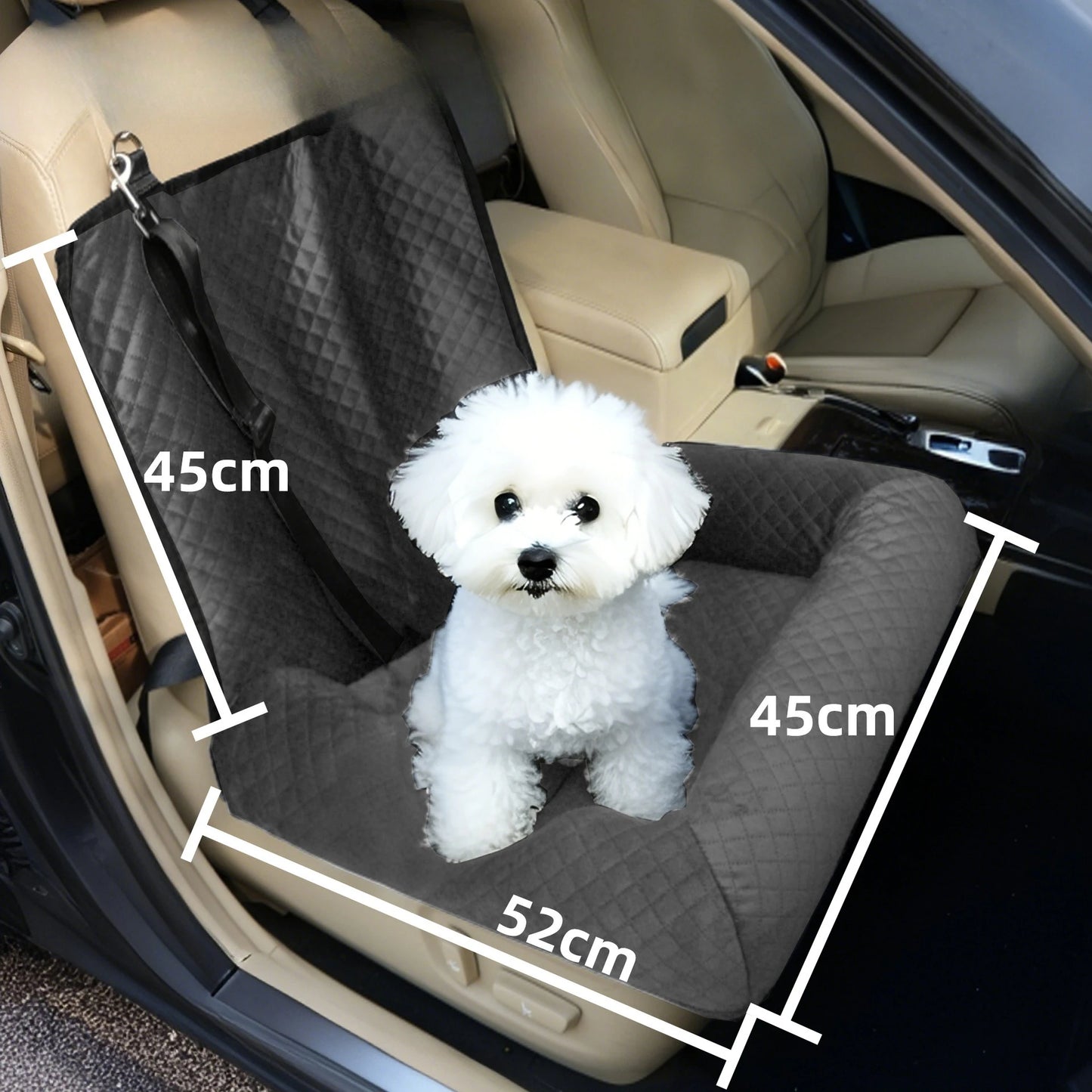Pet car seat bed cat dog kennel removable washable outdoor car seat cushion safe comfortable suitable for both home travel use