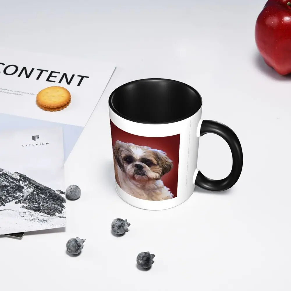 the PAWSHIH MUG - Shih Tzu Dog Mug, Funny Ceramic Coffee Cups/Tea Mugs, Milk Cup, Drinkware, Gifts for Friends