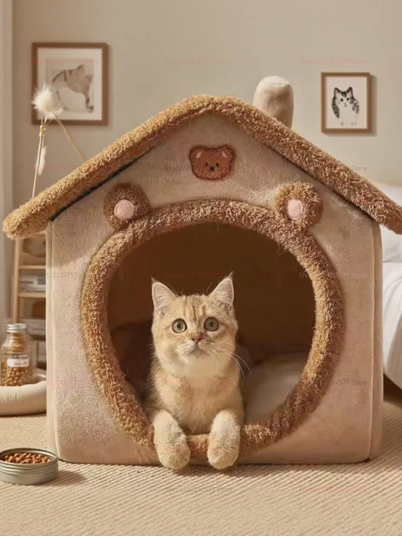 the PAWHAVEN FOLDABLE PET BED - Foldable Washable Pet House for Small Dogs and Cats, Removable Soft Cave Sofa Bed, Extra Small Puppy, Puppy Cave, Indoor/Outdoor Use