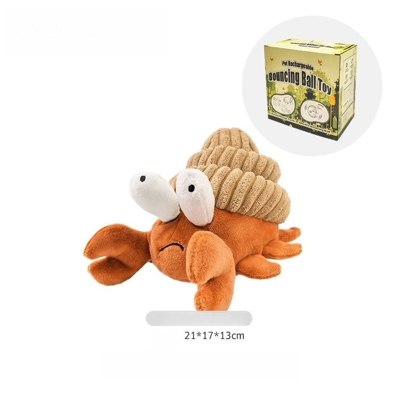 Dog toy plush vibrating ball pet voice automatic walking dancing crab cat dog toy fun interaction rechargeable pet toy for dog