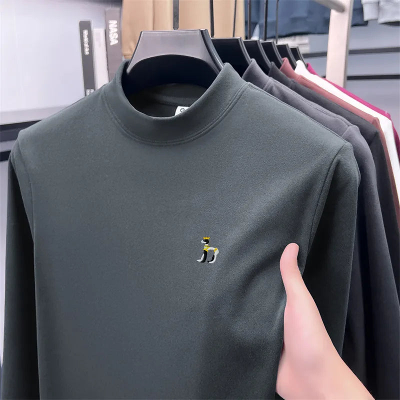 the KING CANINE - Men's Autumn Long-Sleeved T-Shirt, Half-Neck Collar Quality Print Puppy Sweatshirt, Comfortable Casual Underwear Men's Clothing