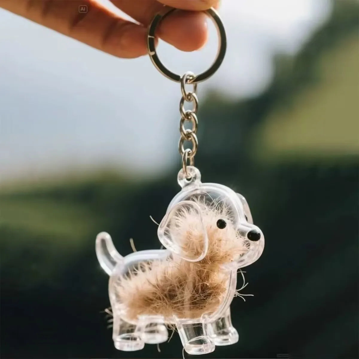 Clear Puppy Hair Memorial Keepsake Capsule Pet's Dog Fur Storage Container Pendant Keychain Decor Pet Lovers Home Display Gifts