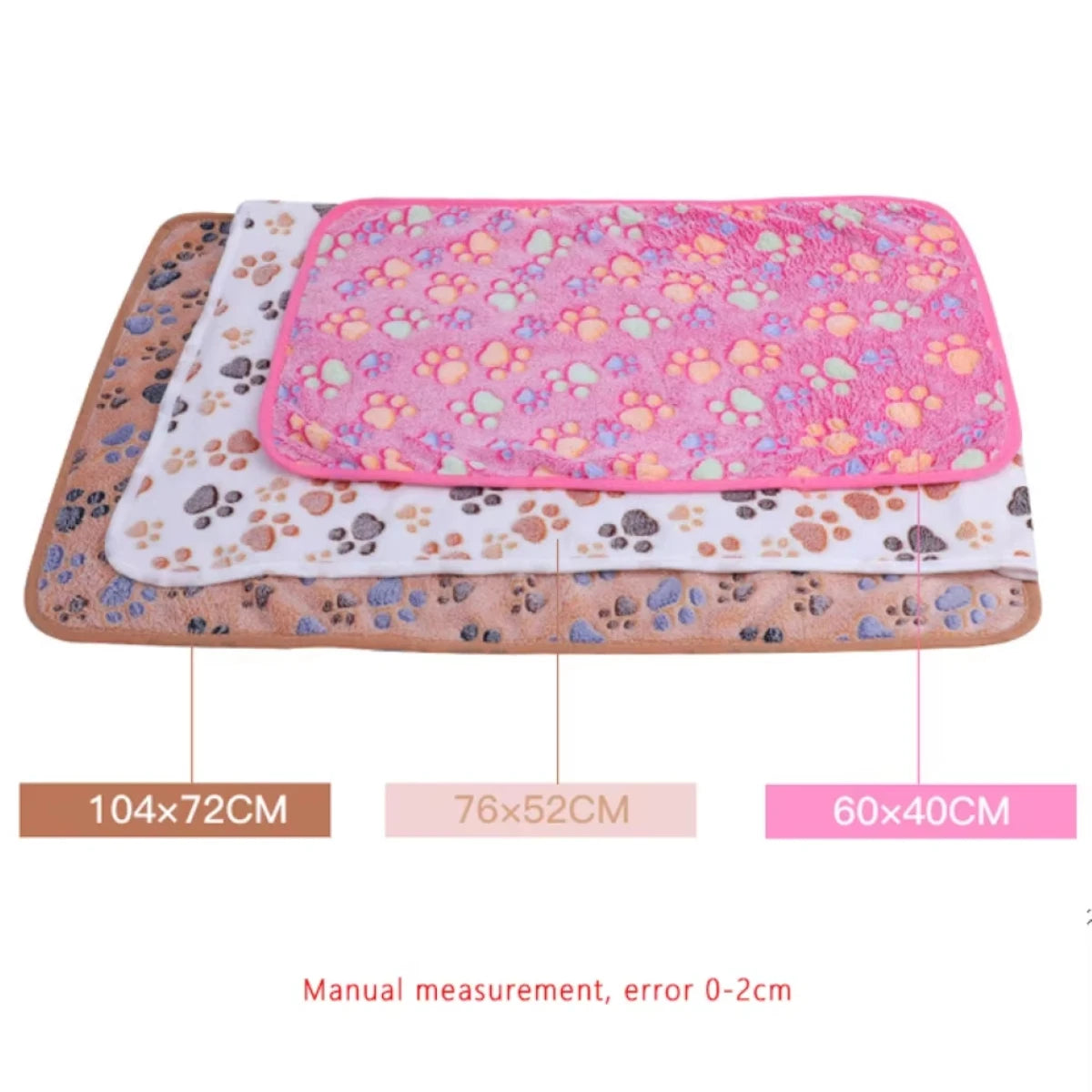 the PAWJOY MULTICOLOR BLANKET - Soft Fluffy High-Quality Multicolor Pet Blanket, Cute Dog Paw Print Blanket/Pet Mat, Warm and Comfortable Blanket for Cats/Dogs